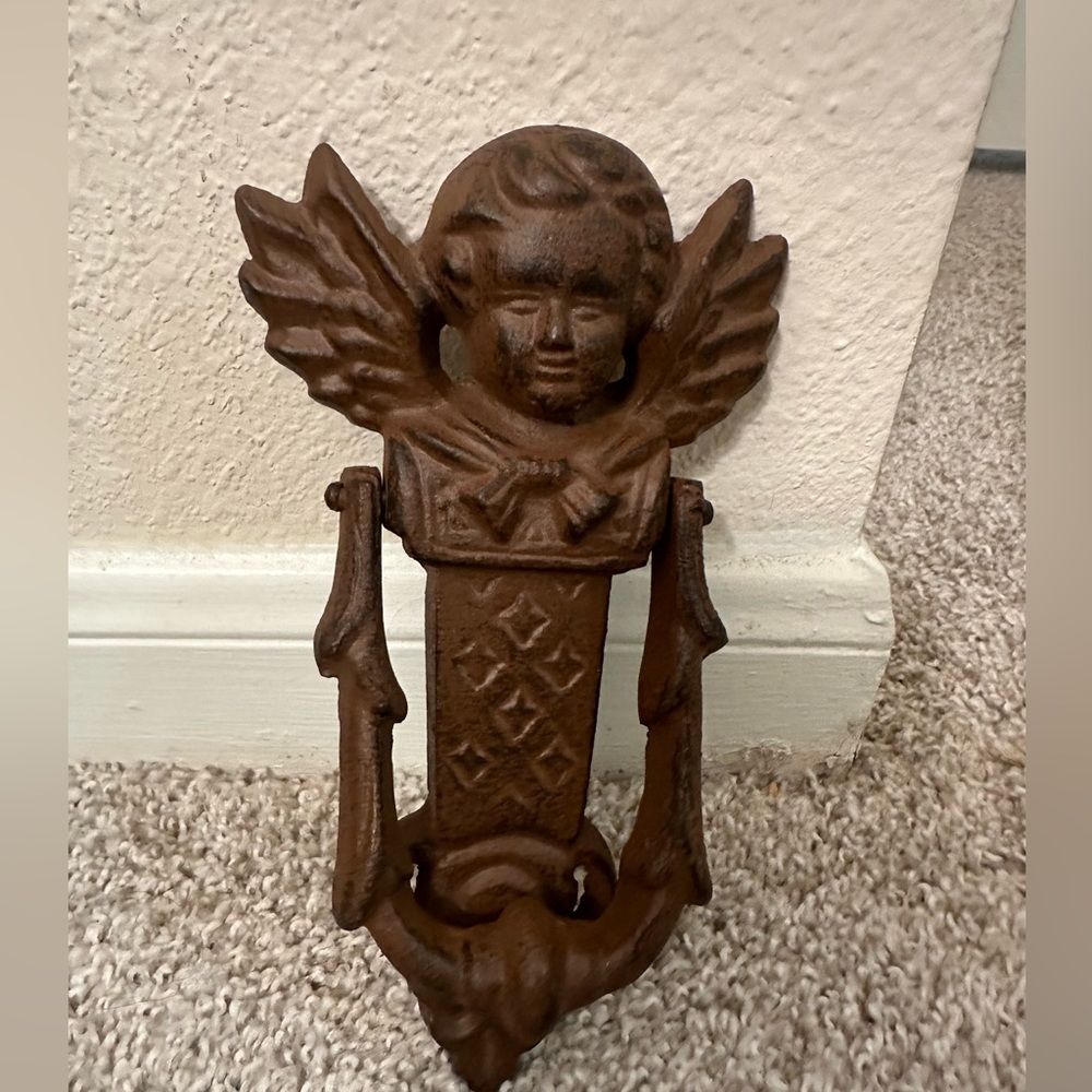 SOLD Cast Iron Angel door knocker